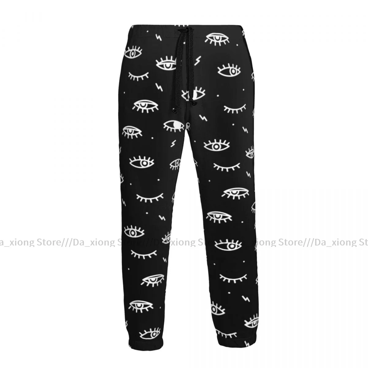 Men Pants Psychedelic Eyes Black And White Print Male Trousers Fitness Sweatpants Streetwear