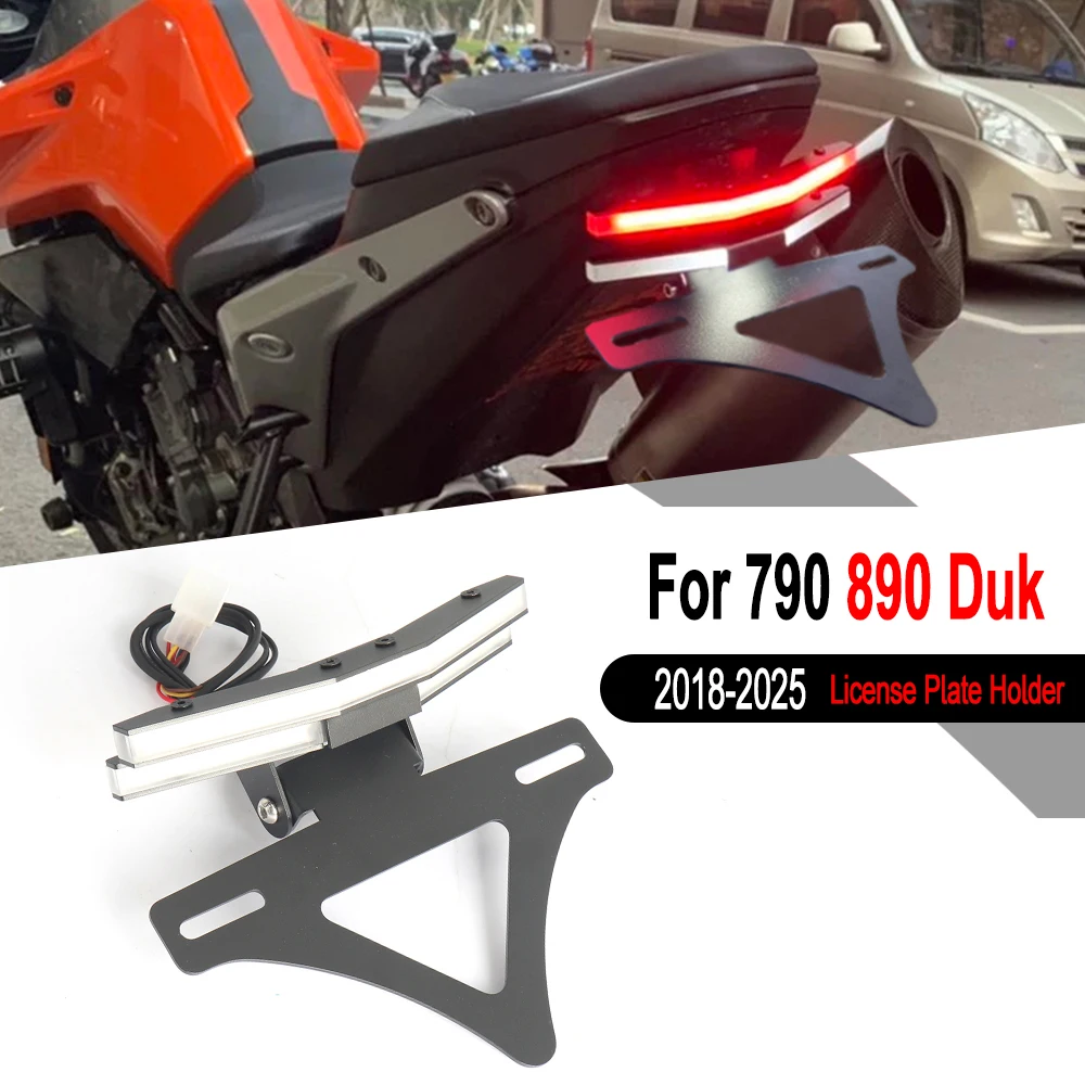 

For 790 890 2018-2025 Motorcycle Rear Short Tail Stock License Plate Holder Tailstock Frame Bracket