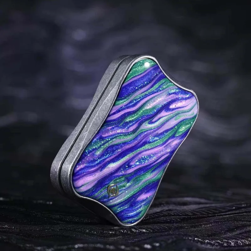 Infinite Travel Metal Fidget Slider with Decorative Flow Panel, Competitive Pocket EDC Hand Toy for Adult Stress Relief