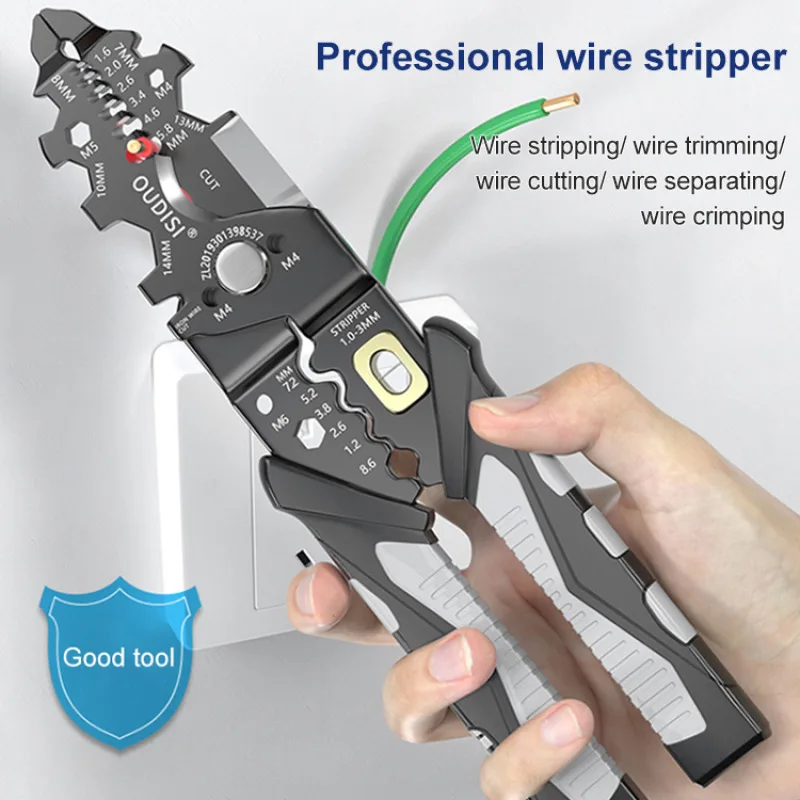 Multifunctional stripping pliers special splitter tool wire cutting crimping skinning winding pliers