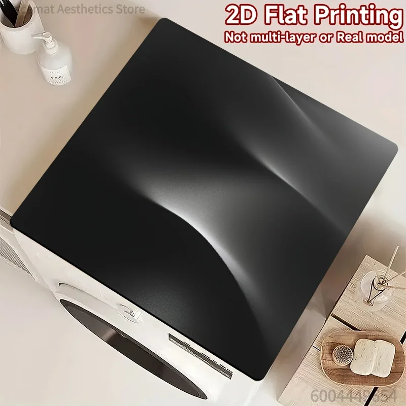 Capa protetora para máquina de lavar roupa e tapete para máquina de café, tapete para secar louça com ondas metálicas fluídas, perfeito para apoio de copo de lavatório, café