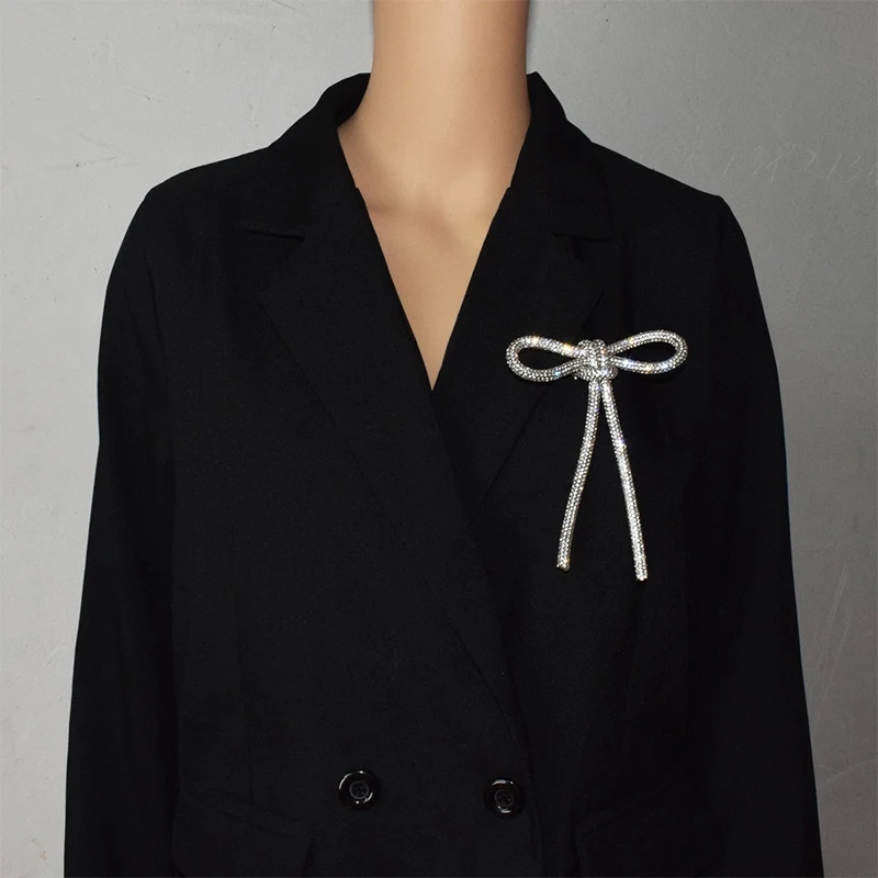 1 pz semplice strass Bowknot spille moda elegante fiocco fermaglio per capelli accessori per capelli regali per le donne ragazze Blazer accessori