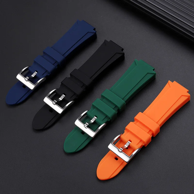 Gelang jam tangan karet untuk pria, gelang olahraga menyelam seri ORIS 7730 7740, gelang silikon mulut mengangkat