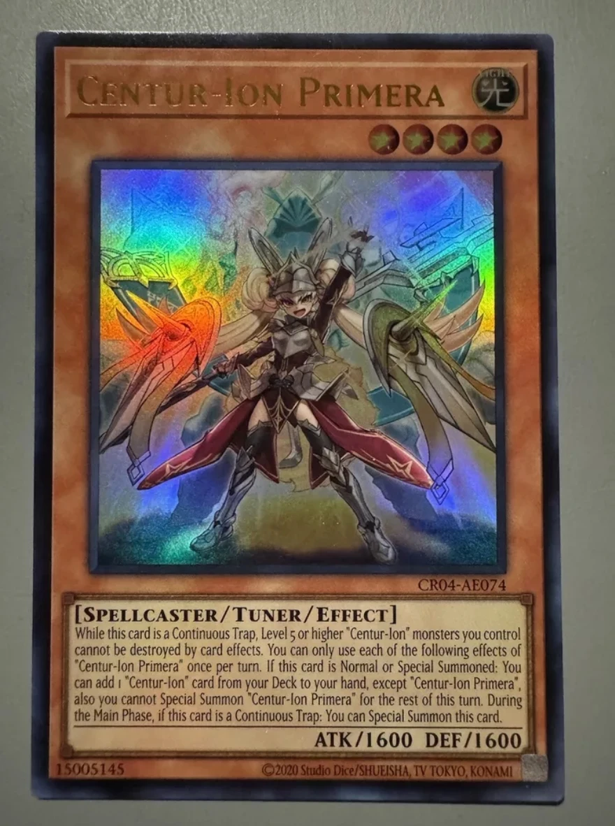 

Yugioh KONAMI Дуэль Монстры CR04-AE074 Centur-Ion первоклассная Ультра редкая азиатская коллекция на английском языке Мятная карта