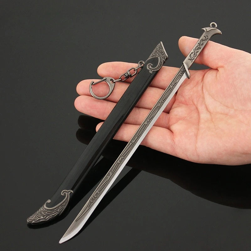 22cm/8.66inThe Film & Tv Periféricos Elf King Thranduil Espada Chaveiros Arma Medieval Metal Samurai Espada Desktop Presentes Brinquedos
