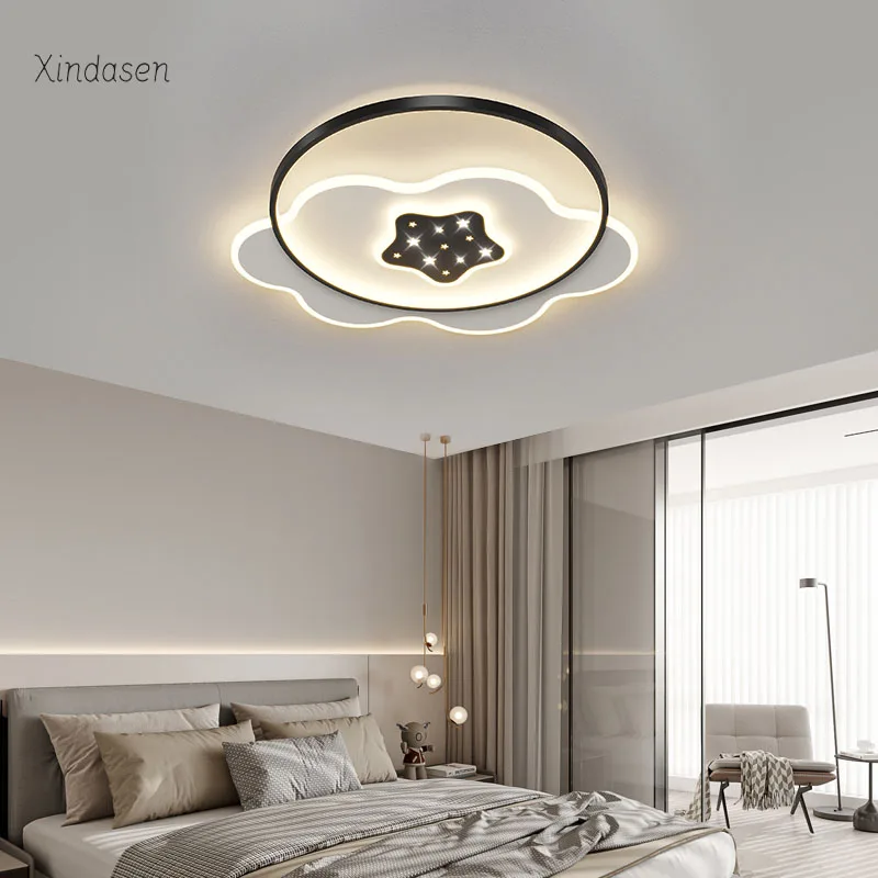 

Creative Cloud Led Ceiling Light For Children's Room Nursery Kids Bedroom Ceiling Lamp Dimmable Ring Stars Chandelier Lighting