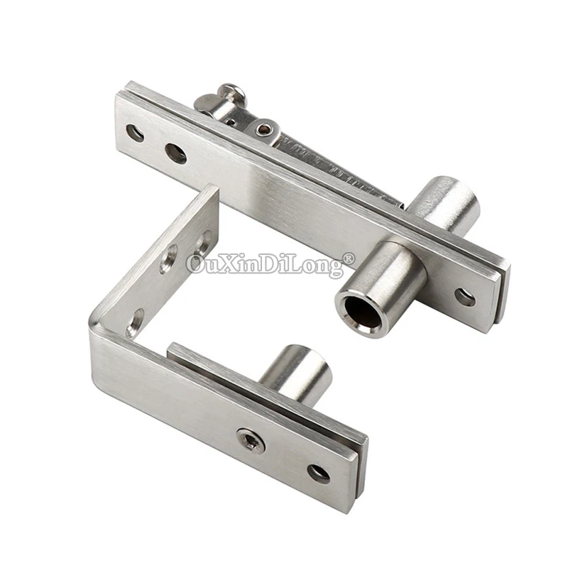 1Set 304 Stainless Steel Heavy Door Pivot Hinges 360° Rotary Invisible Hidden Door Hinges Loading 150KG/Set Install Up and Down