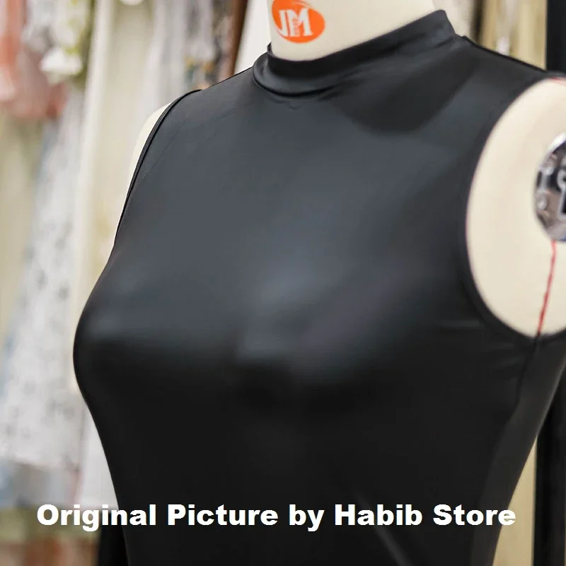 BWQ – robe de soirée moulante en cuir Pu pour femme, couleur unie, Sexy, sans manches, Slim, élastique, paquet de hanche, t-shirt, jupe, Mini robe courte