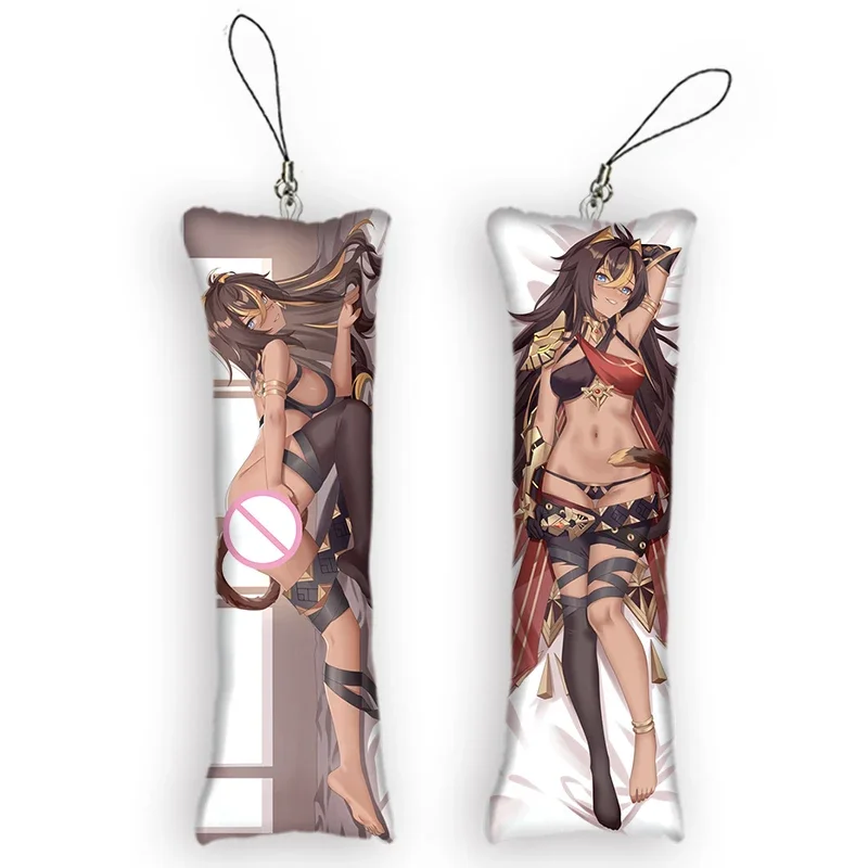 Genshin Impact Dakimakura  Mini Keychain Cute Anime Small Pillow Pendant Dehya Kawaii Pendants Otaku Fashion Hanging Phone Strap