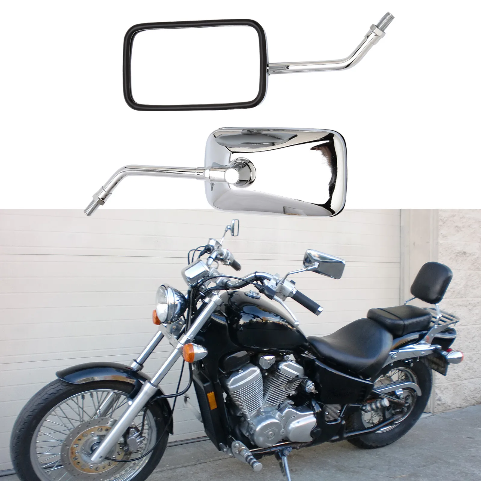 

Chrome Motorcycle Rectangle Side Mirrors For Honda Magna 250 VF 750C 500C 1000C