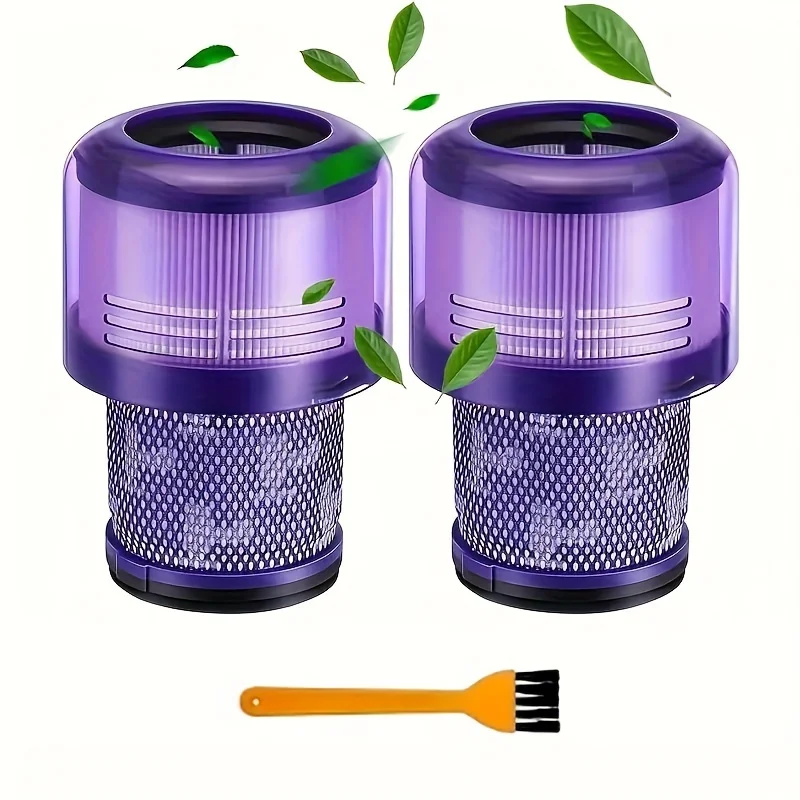 2 Filters and 1 Cleaning Brush For Dyson  V11 Animal, V11 Absolute, V11 Extra, V15 Detect, V15s Detect Vacuum Cleaners