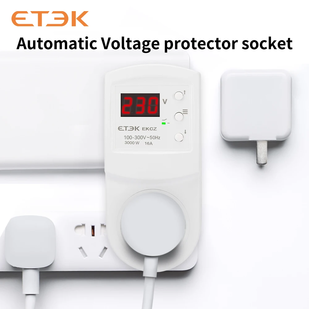 Overvoltage Protection Relay 16A AC 140-300V 16A Plug and Socket Multi-Functional EKCZ