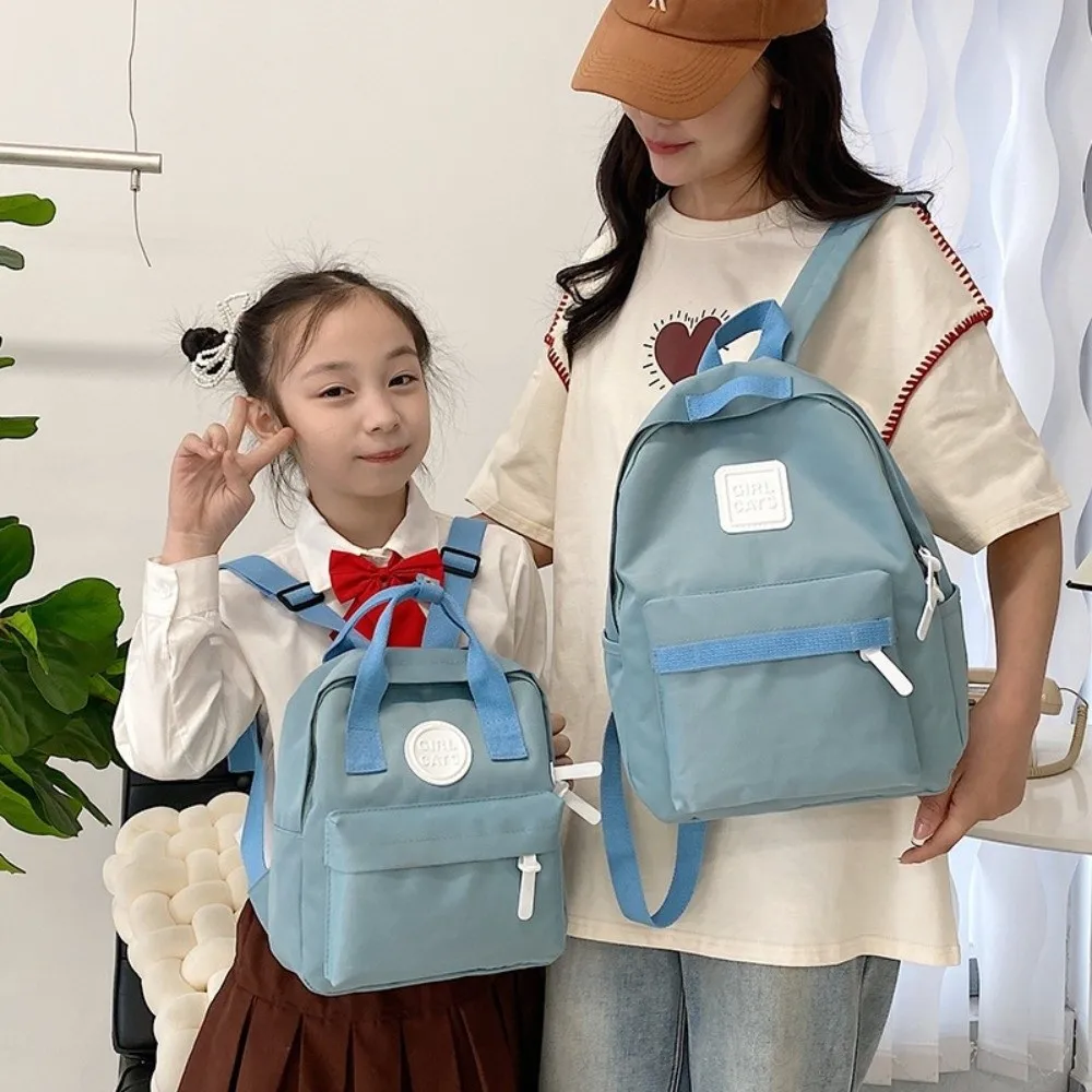 

Solid Color Children Backpack Oxford Cloth Large Capacity Student School Bag Handbag Anti-theft Canvas Rucksack Travel