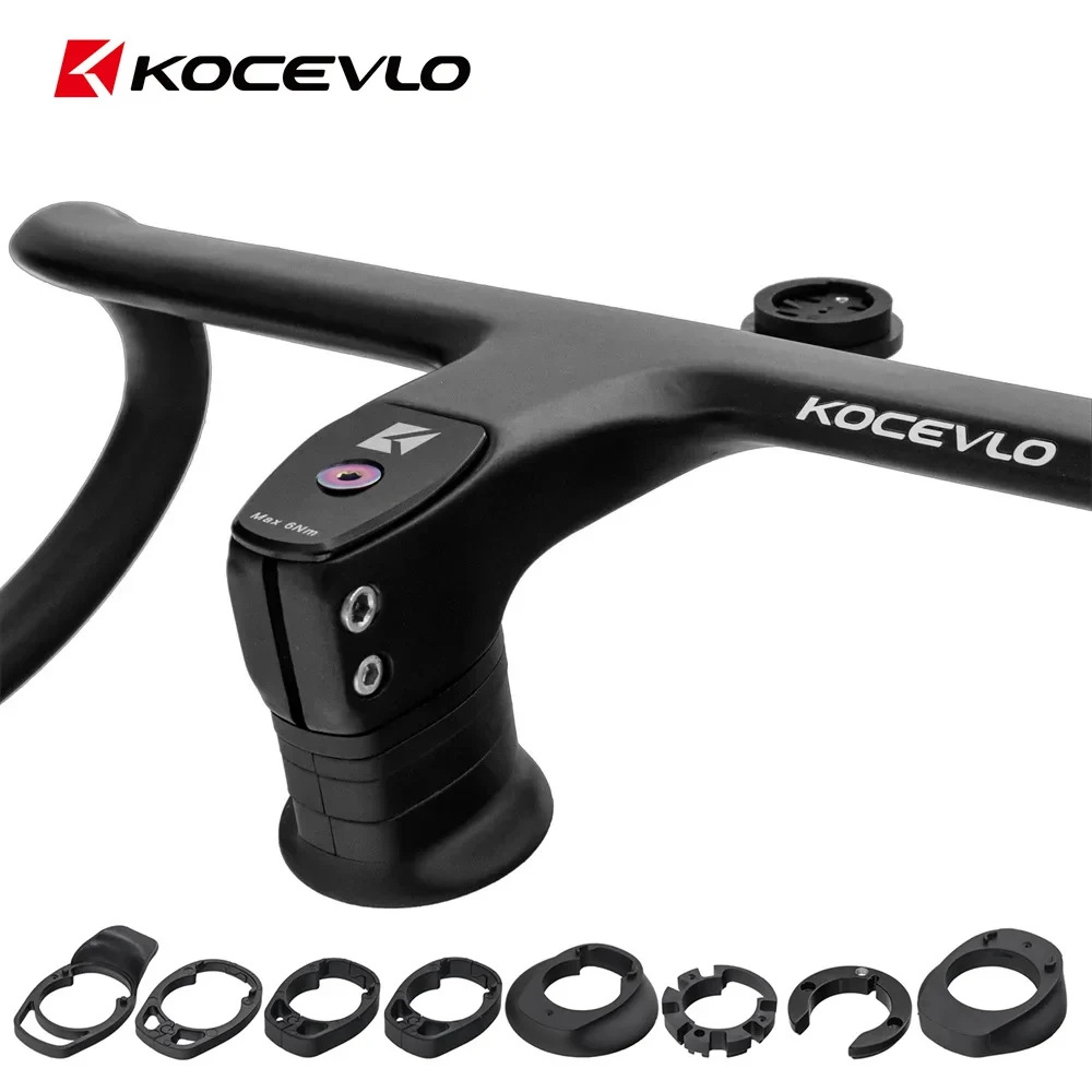 

KOCEVLO Road Bike Full Carbon Fiber Stem Integrated Bicycle Handlebar For 28.6mm With Spacers Cycling Parts Accessories