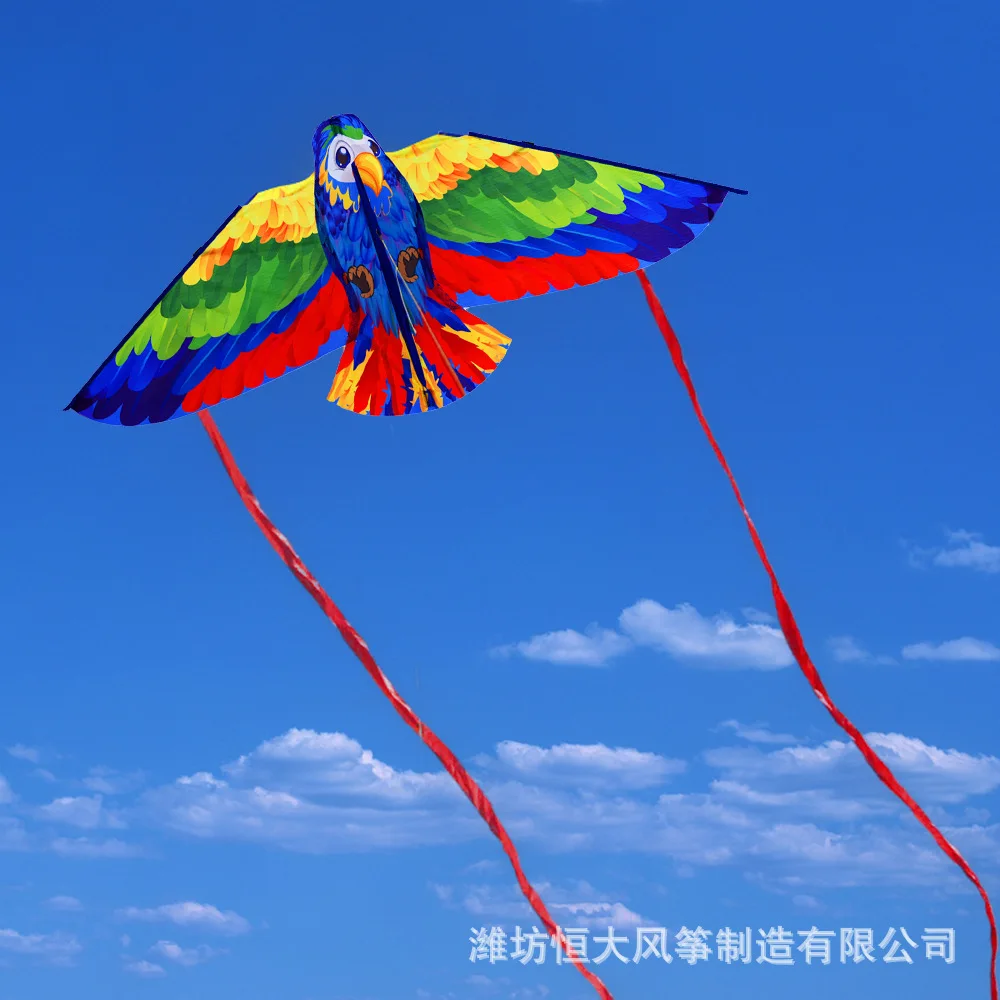 Cometa pastizales cometa brisa para volar niños adultos loro grande cometas de cola larga 50m cuerda guinga diversión al aire libre juguetes deportivos conjunto