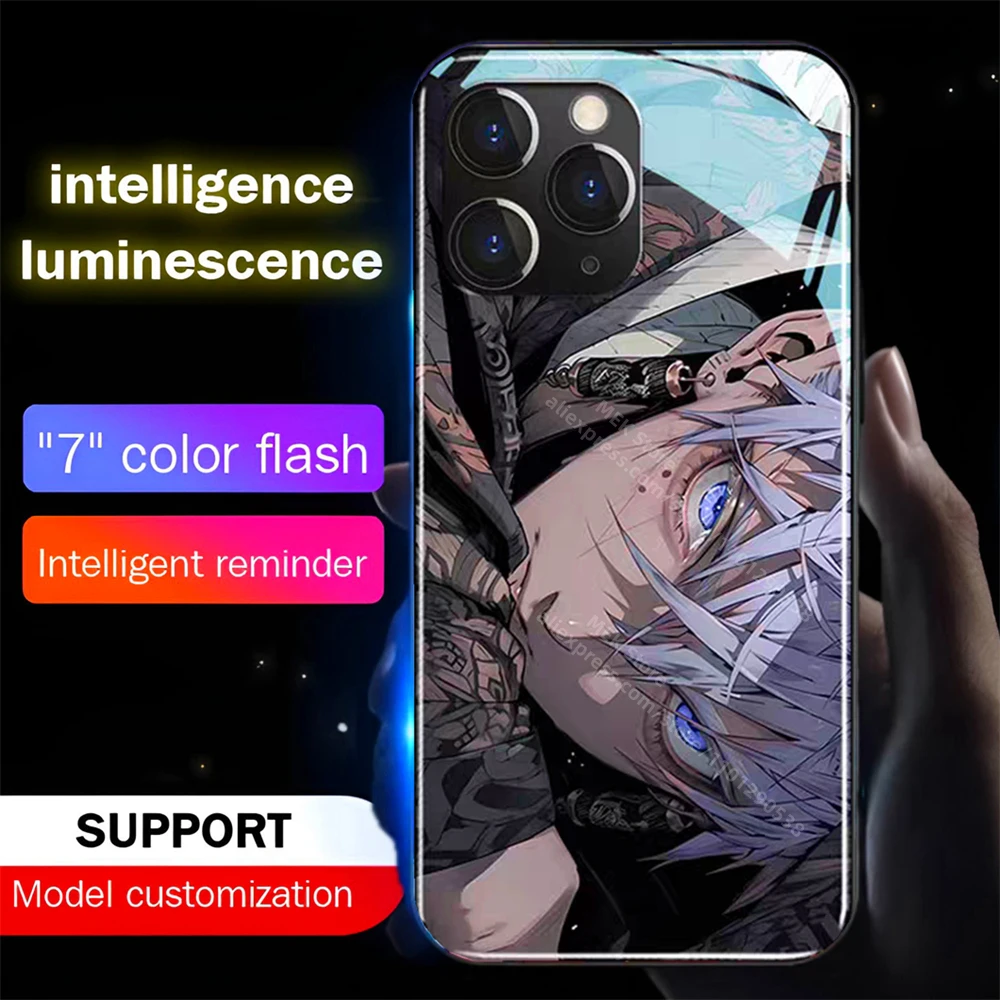 

Luxury Hot Anime Role Led Light Phone Case Call Flash Glitter Cover For Samsung S24 S23 S22 S21 S20 FE Note 10 20 Plus Ultra