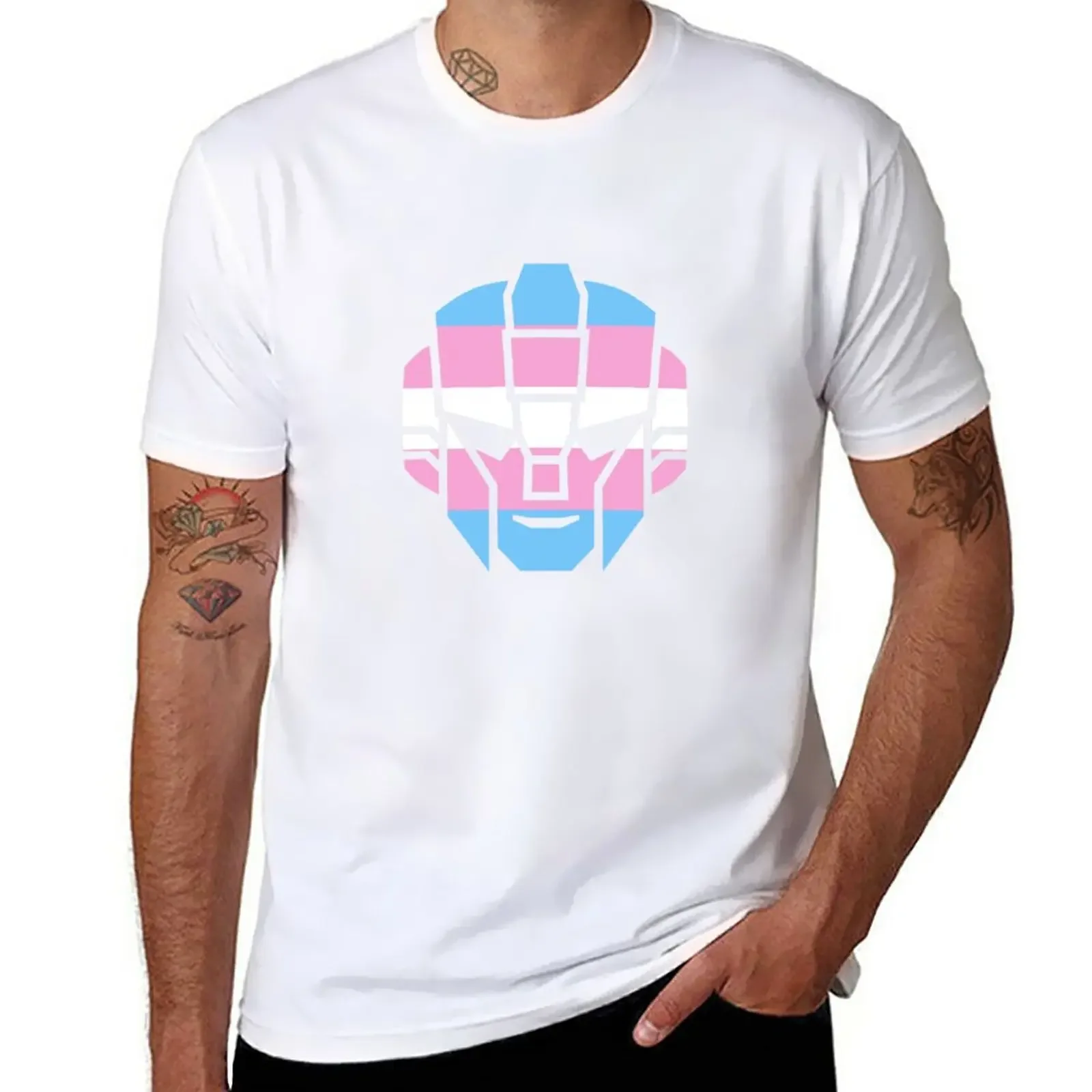 

New Arcee trans pride badge T-Shirt Aesthetic clothing Tee shirt plus size tops mens champion t shirts