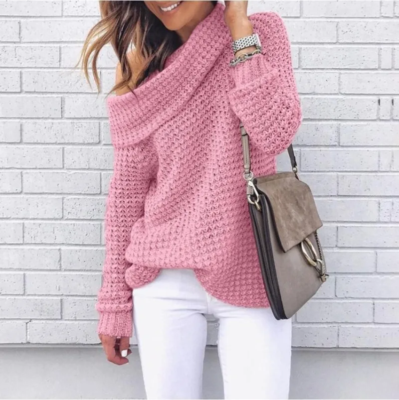 

Oversized Sweater Women Fashion Autumn Women's 2023 New Top Solid Long Sleeve Loose Knitted Sweater Women