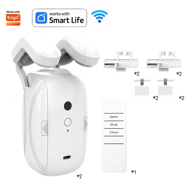 Slimme Automatische Gordijnopener, Afstandsbediening Met App/Timer/Stem, Met T/U/Rome Staaf, Wifi Bluetooth Automatische Lichtsensor