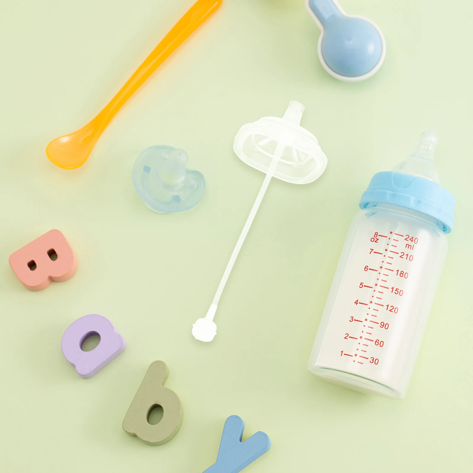 

Silicone Baby Bottle Handles 1Set Sippy Cup Conversion Kit Spout Nipple Removable Grip Infant Feeding Accessories