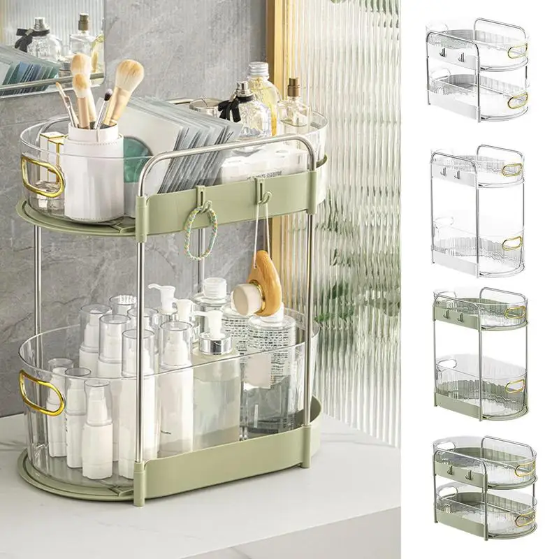 Under Sink Storage 2 Tier Under Cabinet Storage Kitchen Organizers Multi-Purpose Storage Shelf For Vanity Kitchen Cabinets