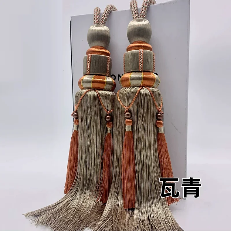 1 pair (2PCS) single ball 1 pair European Tassel Ball Curtain Accessories Luxury Hanging Hooks For Living Room Decoration