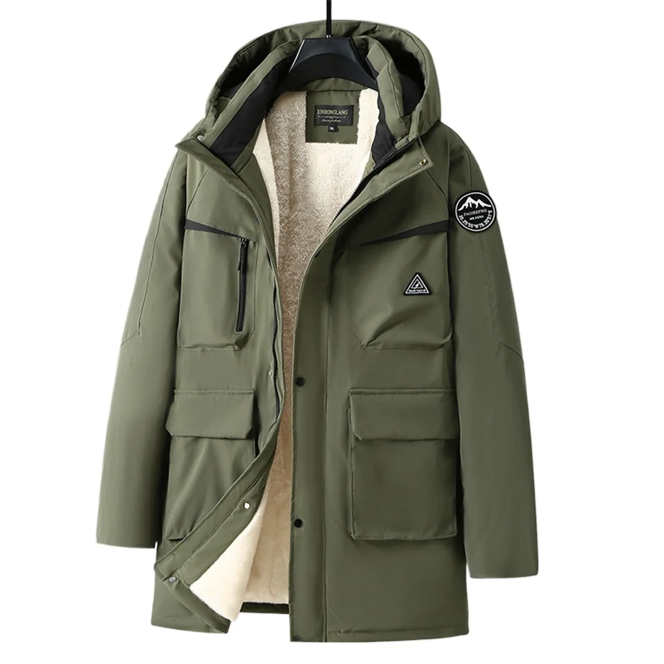 

Зимние парки-карго, мужская толстая флисовая куртка, пальто размера плюс 13XL, походные парки, водонепроницаемая повседневная зимняя длинная куртка, мужской большой размер