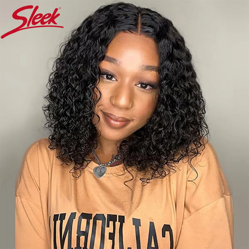 Short Curly Bob Human Hair Wigs for Women 100% Loose Deep Wave Brazilian Hair Wigs 4X1 Natural Black Pixie Cut Lace Front Wigs