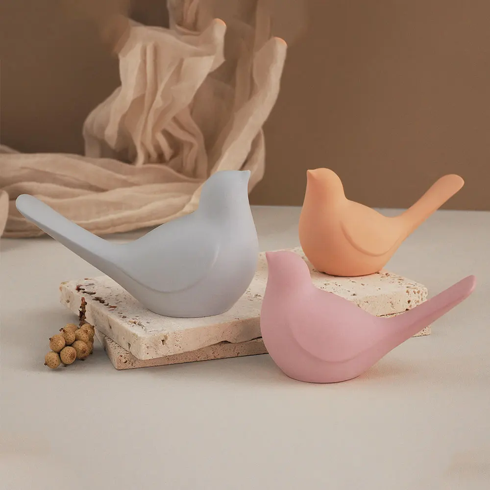 Cabin Candle Holder Plant Pot Mold Cute Lovebird Plaster Clay Ornament Heart Pattern Square Concrete Candle Cup Silicone Mold