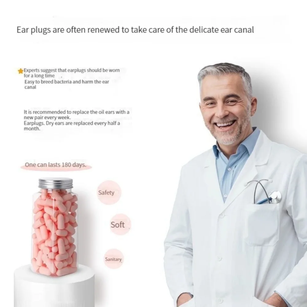 الضوضاء برهان سيليكون الأذن المقابس لينة رغوة مكافحة الضوضاء سدادات عازلة للصوت انتعاش بطيء عازلة للصوت الضوضاء برهان سدادة الأذن #4