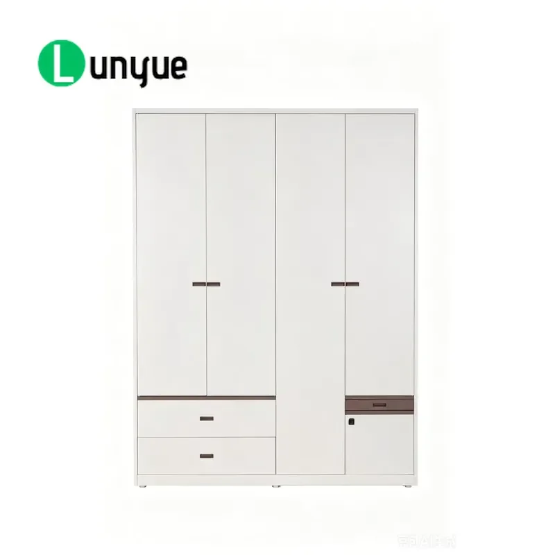 Modern Steel Wardrobe with 2 Drawers and Hanging Rod Freestanding Durable Eco Friendly Large Storage Space for Bedroom