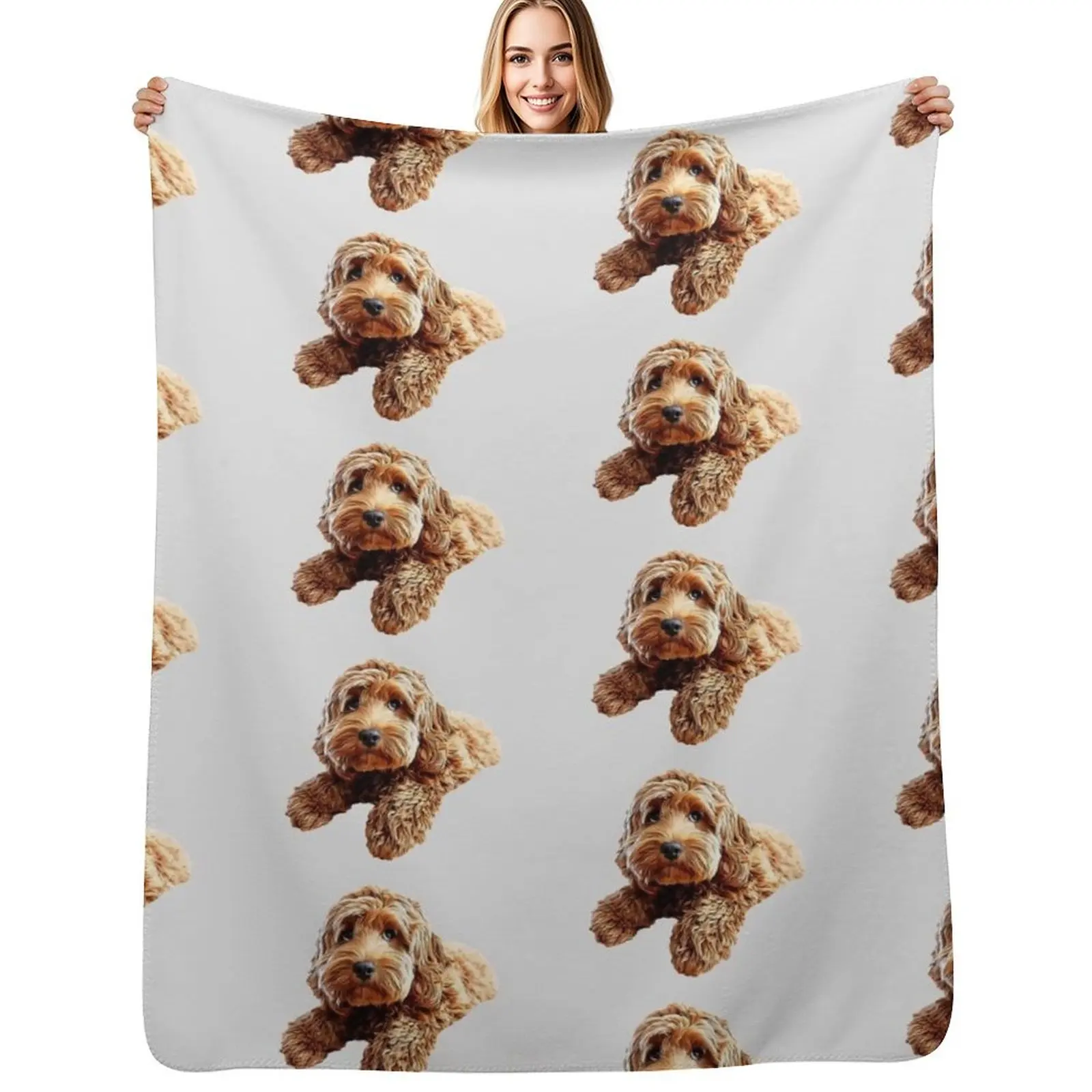 Doodle Cockerpoo Cockapoo Spoodle Cute Puppy Dog Throw Blanket Plaid on the sofa Large Heavy Multi-Purpose Hair Blankets