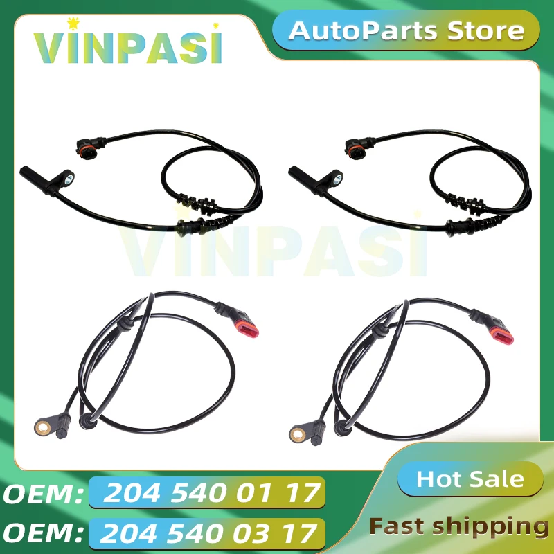 Front and Rear ABS Wheel Speed Sensors Suitable for Mercedes Benz C-CLASS W204 C204 S204 Speed Sensor 2045400117 2045400317