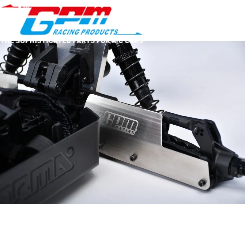 Gpm mkv6056mg protetores traseiros de aço inoxidável grosso 1mm para arrma 1/8 kraton 6s exb v6/v2/raton v5/notorious 6s v5 v6/1