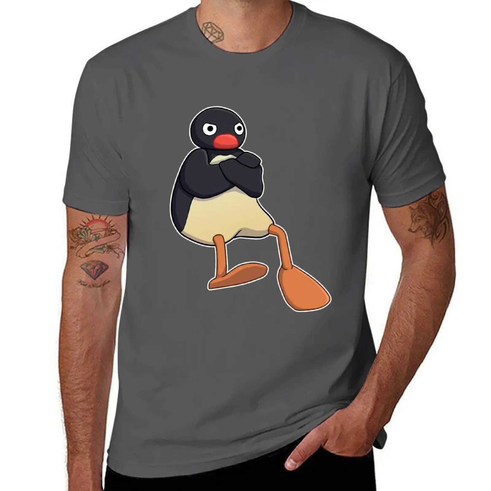 

Angry Pingu T-Shirt man t shirt luxury man t shirt cotton high quality T-Shirt