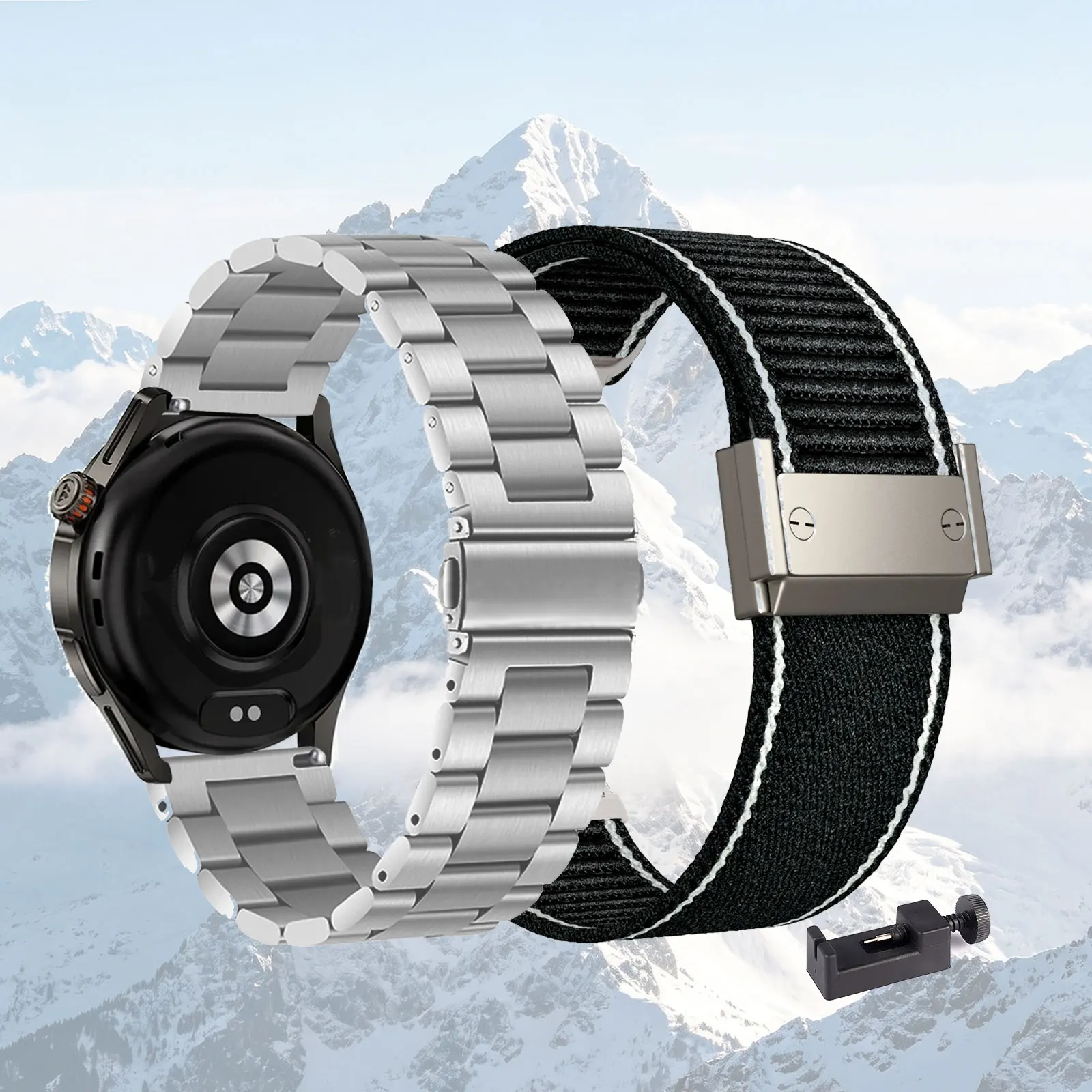 2pcs Bands for KOSPET MAGIC R10 One Metal Strap and One Nylon Strap