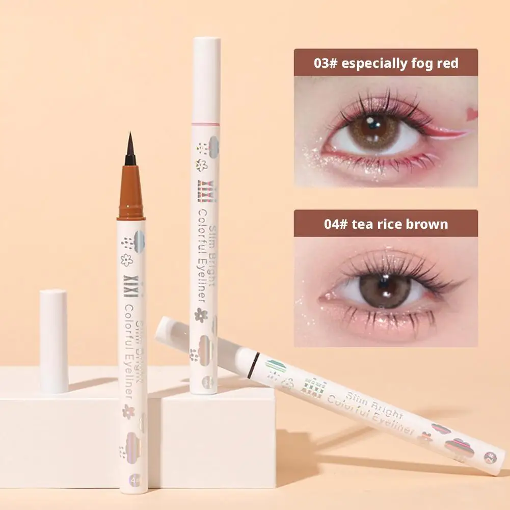 실키 리퀴드 아이 라이너 펜 빠른 건조 방수 땀 방지 지속 아이 펜슬 부드러운 아이 라이너 라이잉 롱 펜 누에 라인 M7W9