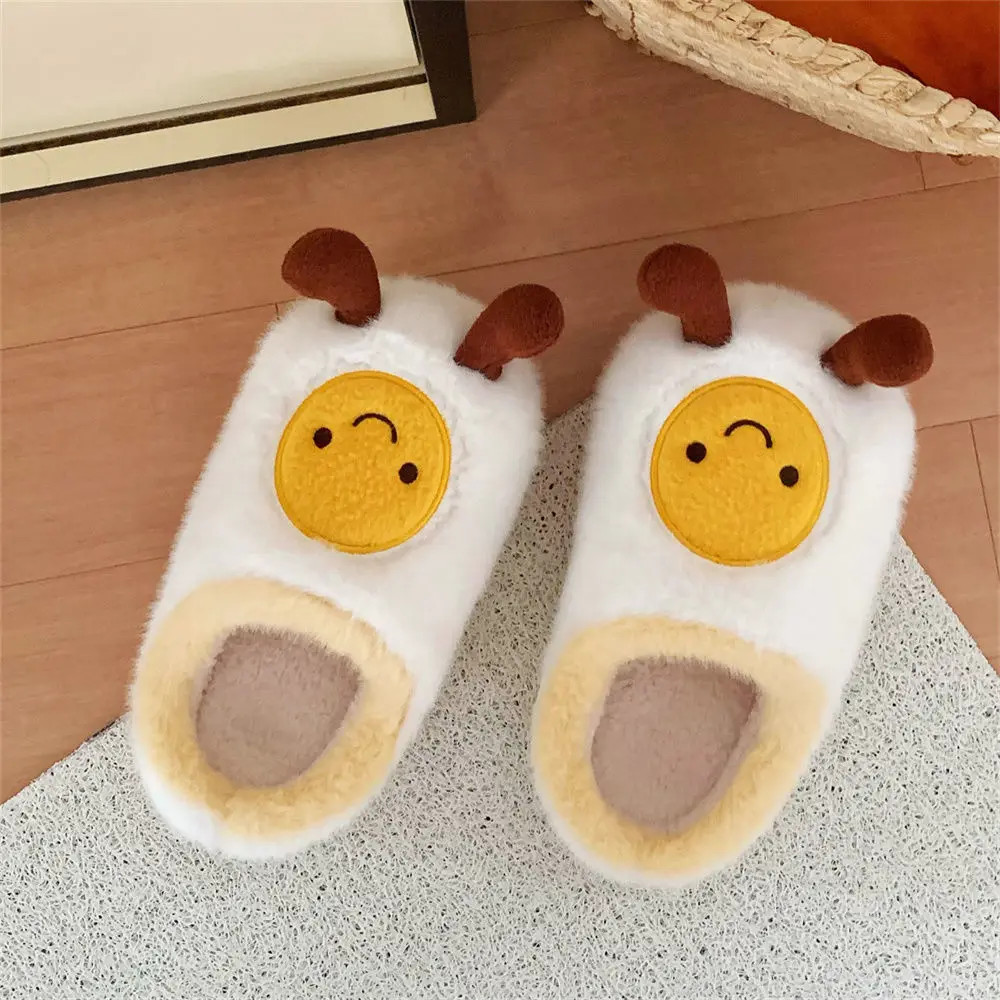 New funny egg slippers fleece lined shoes women's winter keep warm slides novelty cosplay gift woman kawaii cloud slipper home