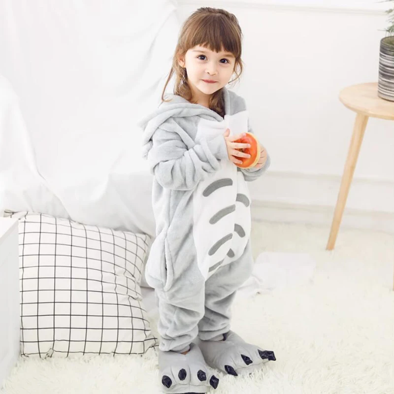 Pyjama d'hiver en flanelle pour enfants, Costume de cochon, Animal, licorne, dessin animé, une pièce, pour garçons et filles