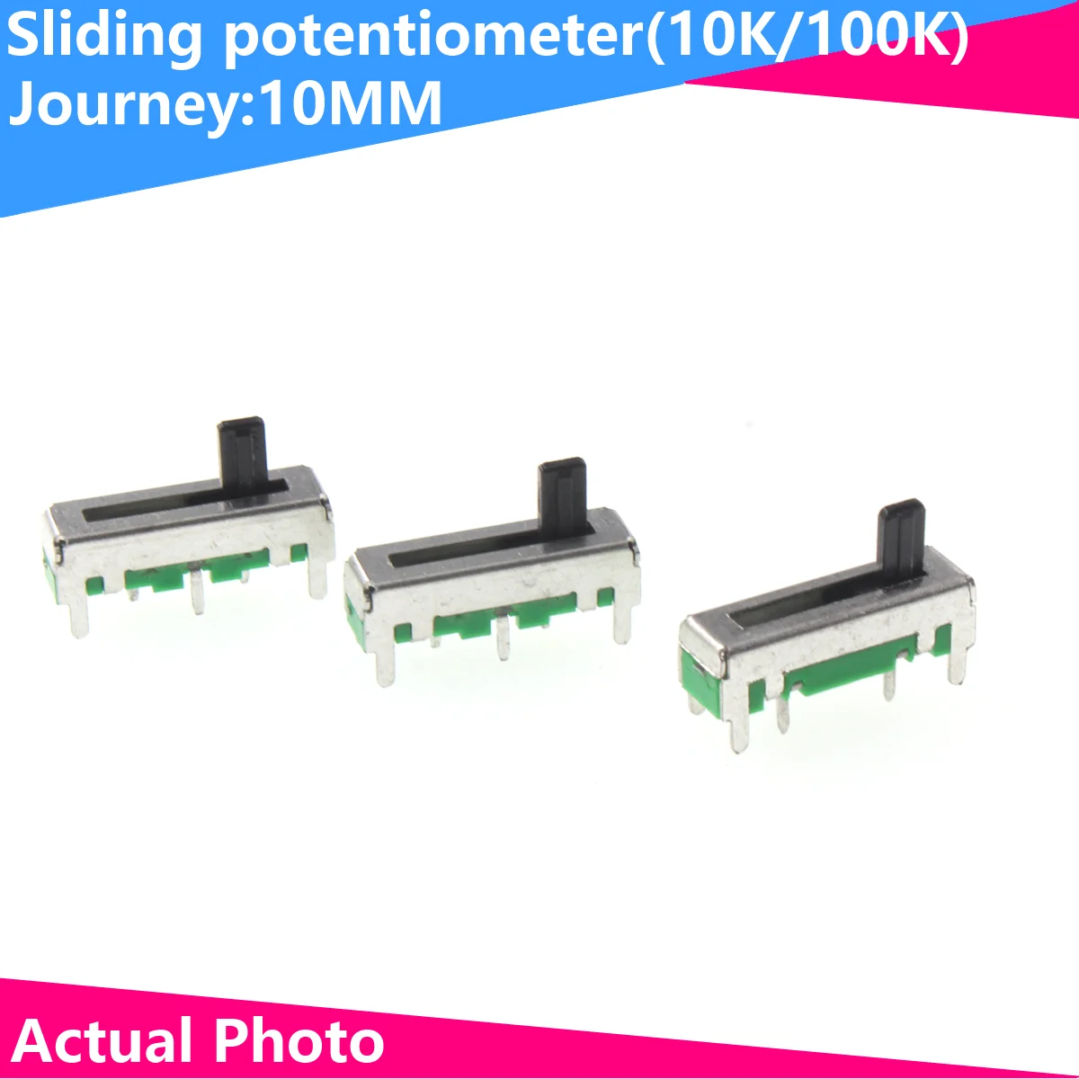 

10MM stroke total length 18MM direct sliding potentiometer B104 sliding resistor 10K/100K toy car light B103