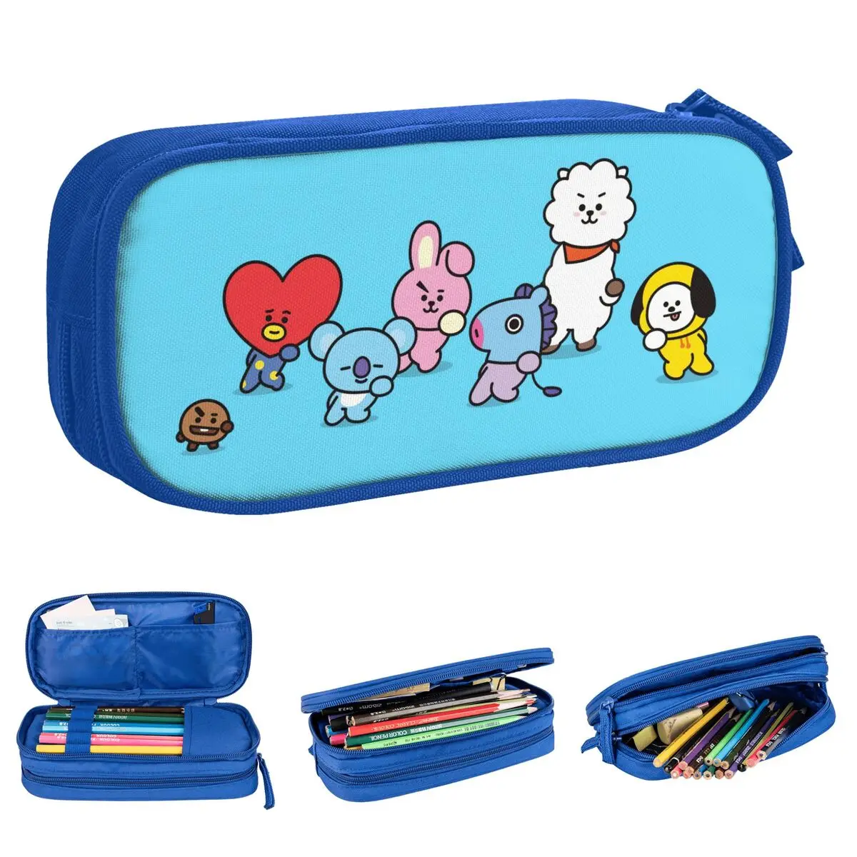 เกาหลีการ์ตูนดินสอน่ารักKpopเพลงกล่องปากกากระเป๋าเด็กความจุขนาดใหญ่นักเรียนโรงเรียนของขวัญPencilcases
