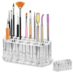 26 Holes Nail Brushes Storage Box Makeup Brushes Holder Acrylic Nail Tools Stand Organizer Nail Art Bushes Storage Showing Shelf