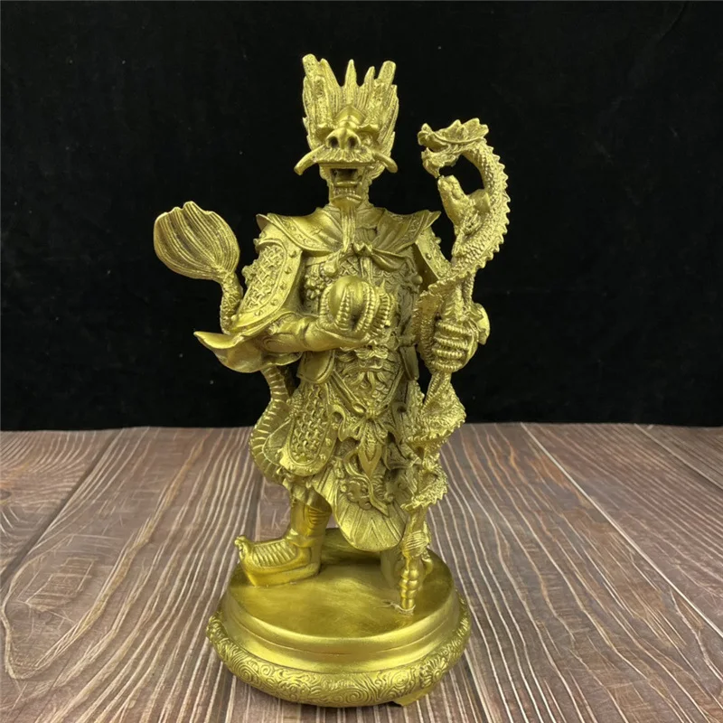 Brass of at Temple, offering offerings to the Dragon King, standing statue of th