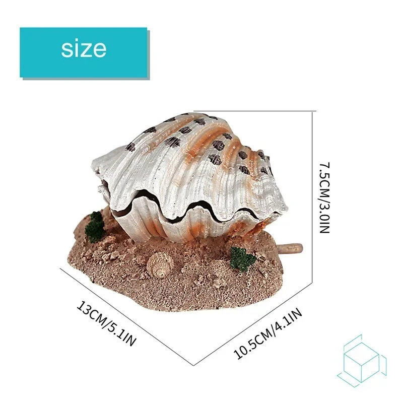Immagine 3: 1 pz Decorazione per Acquario, Ornamento a Forma di Conchiglia con Perla, Pietra Porosa per Aria, Bollicina Decorativa per Acquario, Decorazione a Bolle