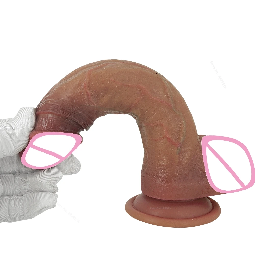 Pénis Artificiel God Sexy Toys pour Femme, Ventouses de Jaune de Masturbation Féminine, Drapeau de la Peau, Vrai Phallus, Sex Shop, Gros Gode Doux, Outils de Bite 7.0