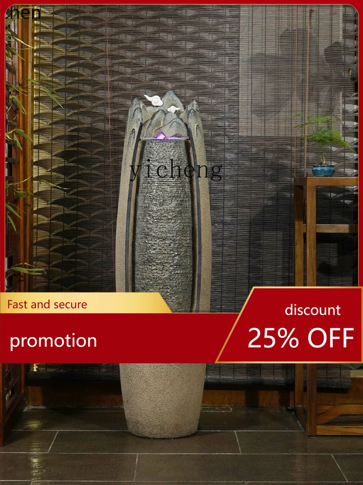 YFY Cabinet next to Water Fountain Decoration Floor Waterscape Indoor Ornament Furnishing