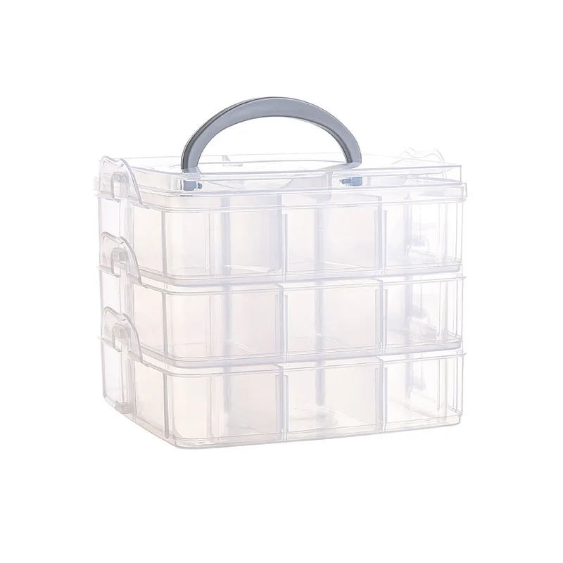 Three-layer Portable Plastic Storage Box Detachable Toys Organizer Box Jewelry Tool Box Make Up Organizer