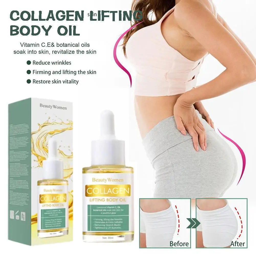 Collagen Lifting Body Oil Increase Elasticity Breast Lifting Firming Skin Massage Women Sexy Care Enhancer Oils Essential S5J8