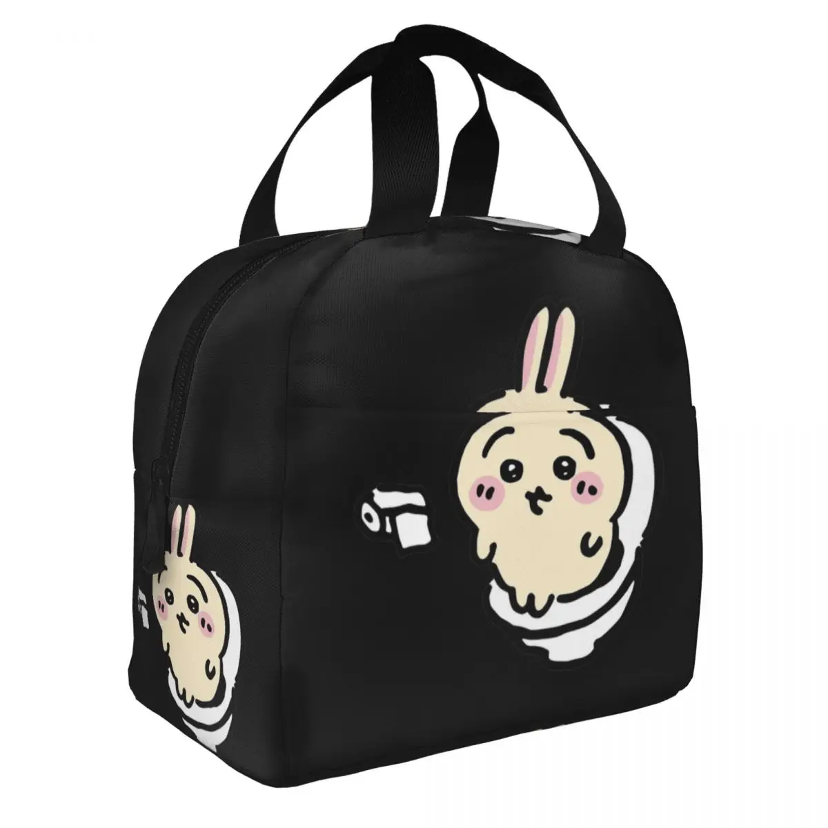 Usagi On The Toilet Potty Chiikawa Hachiware Poop Meme Insulated Lunch Bag Cooler Bag Reusable Lunch Box Tote Food Bag College