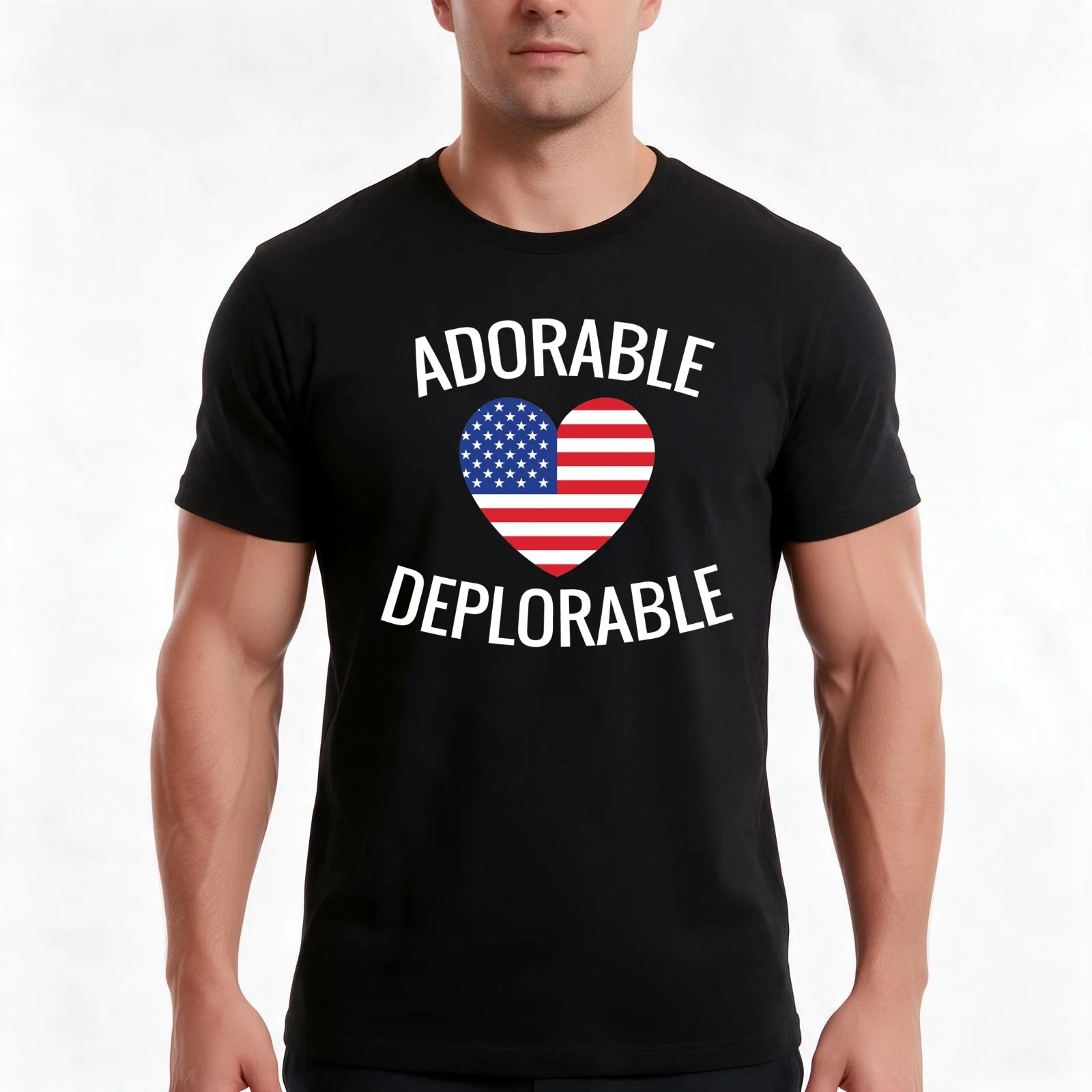 Adorable Deplorable T-Shirt, Summer Casual Cotton Tee, Oversized Streetwear Tops, Vintage Graphic Print, Loose Fit Short Sleeve